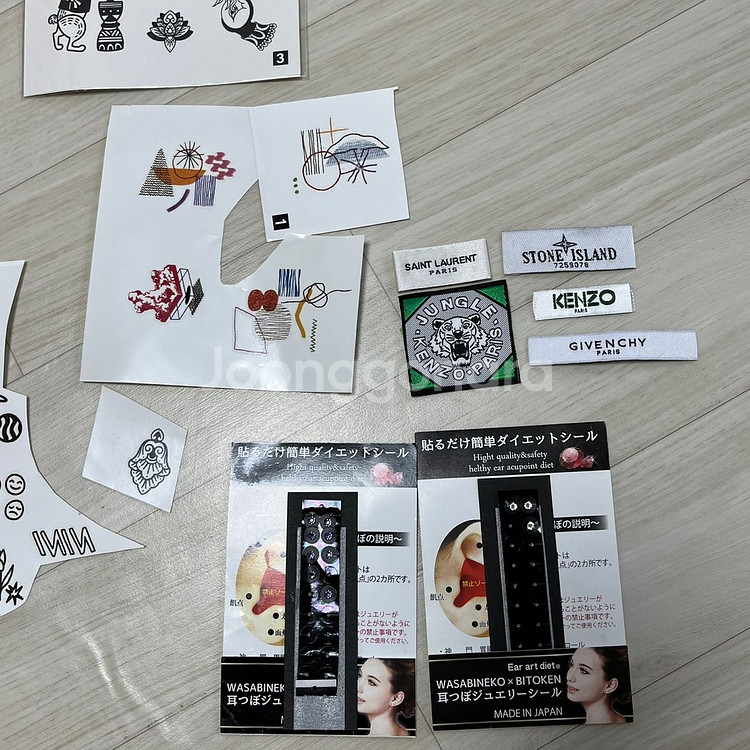 타투 스티커, 피어싱 스티커, 명품 브랜드 택 일괄--6