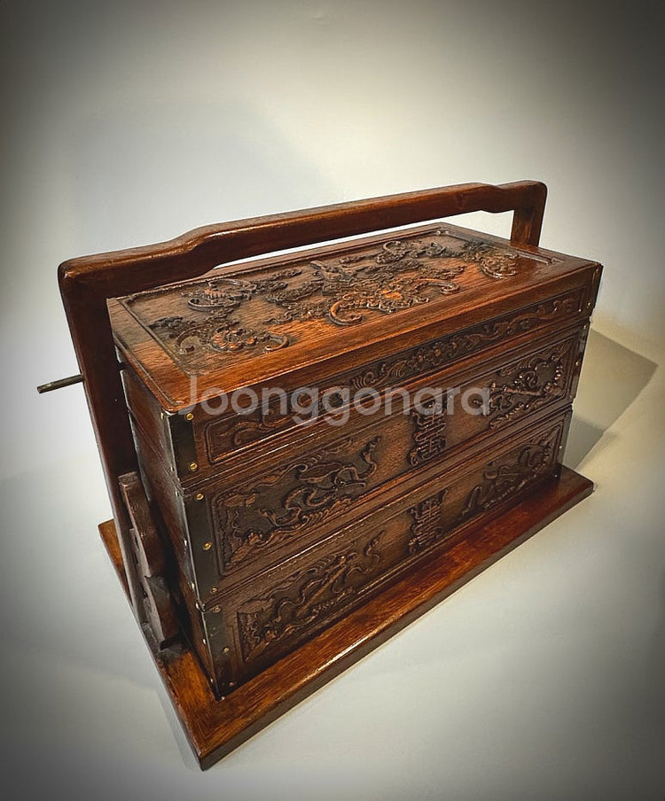 앤티크 화리목 찬합--0