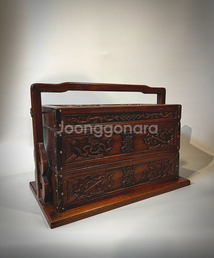 앤티크 화리목 찬합--3