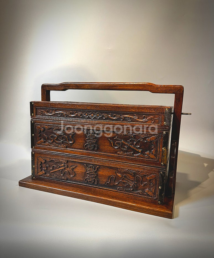 앤티크 화리목 찬합--5