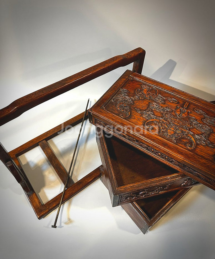 앤티크 화리목 찬합--8