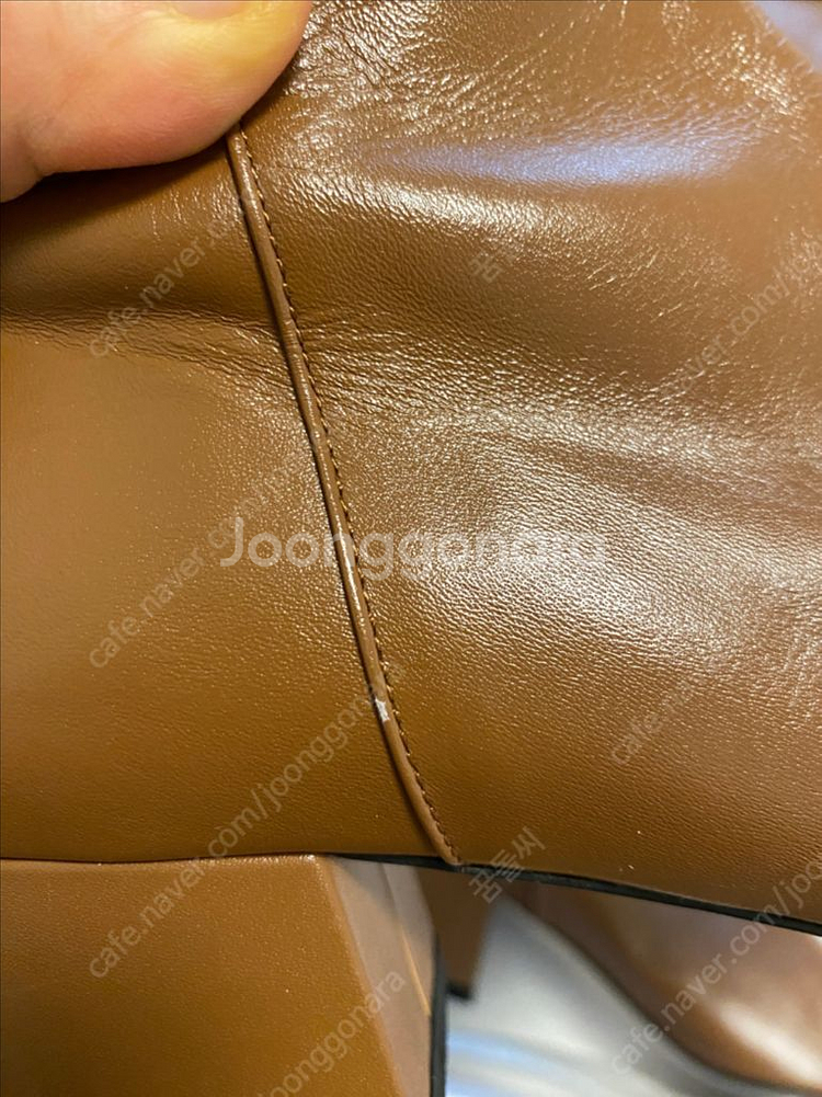 유메르 레더 롱부츠 카멜브라운 240 새상품--6