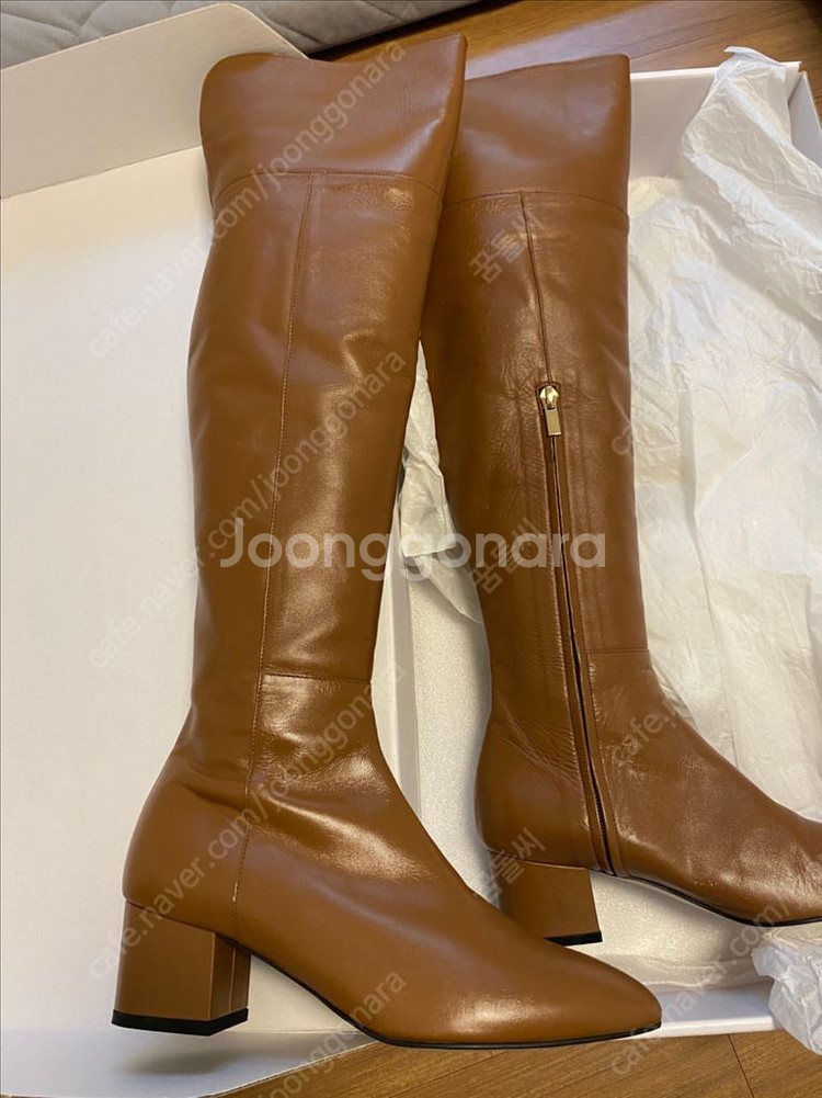 유메르 레더 롱부츠 카멜브라운 240 새상품--3