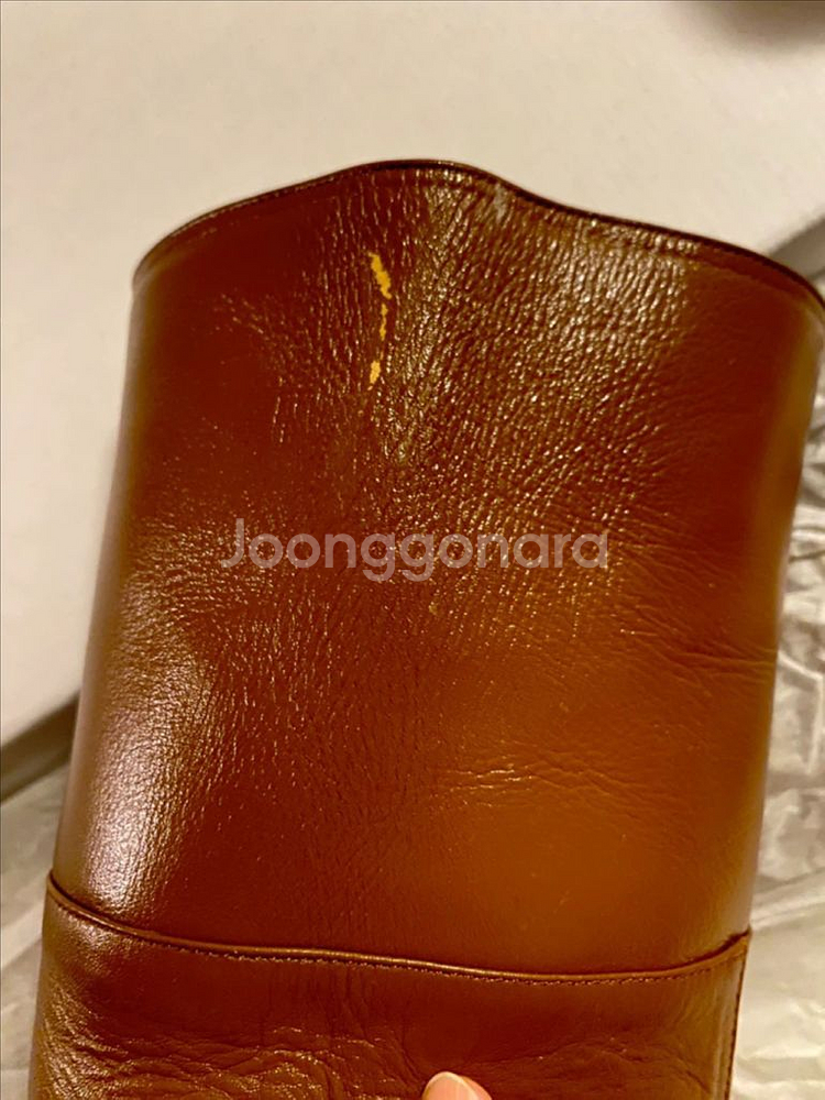 유메르 레더 롱부츠 카멜브라운 240 새상품--8