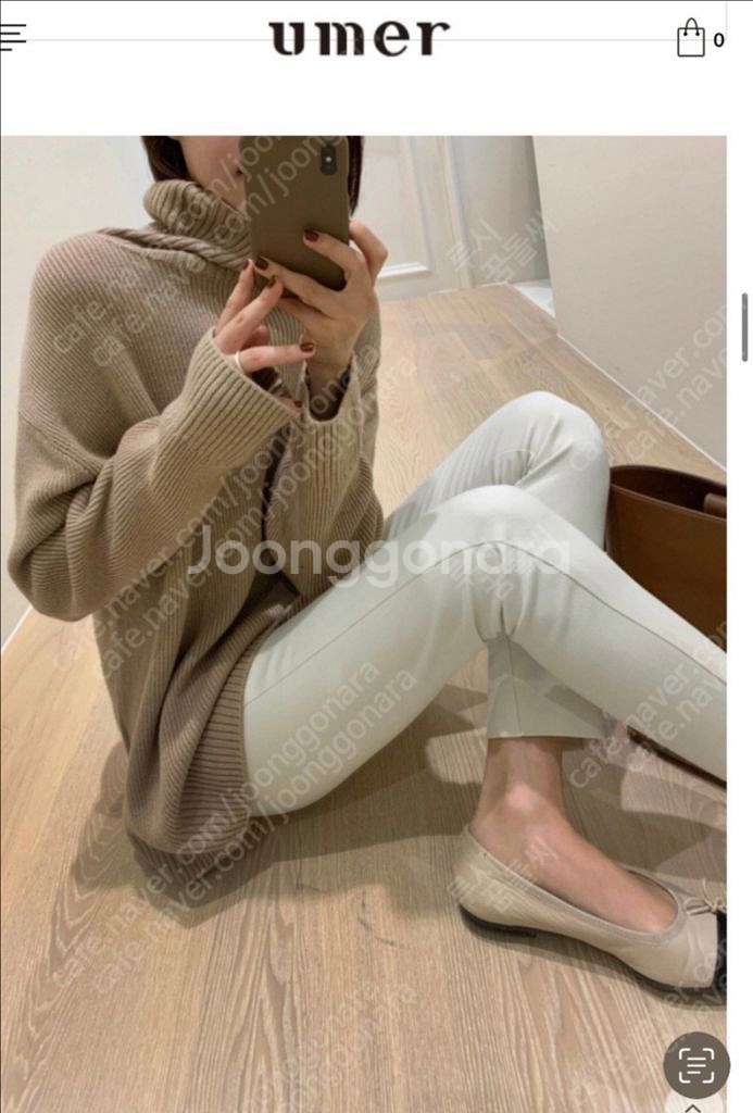 유메르 골지터틀넥 풀오버 브릭--2