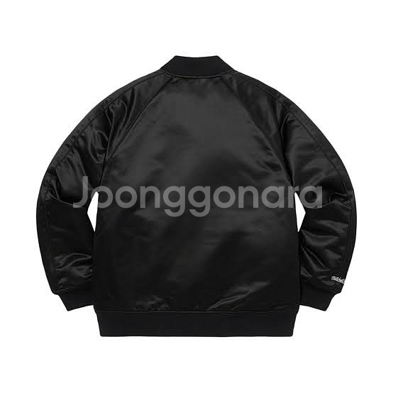 (L) 슈프림 x 미첼앤네스 시퀸로고 바시티자켓--1