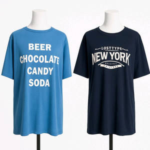 레터링 반팔 티셔츠 2장