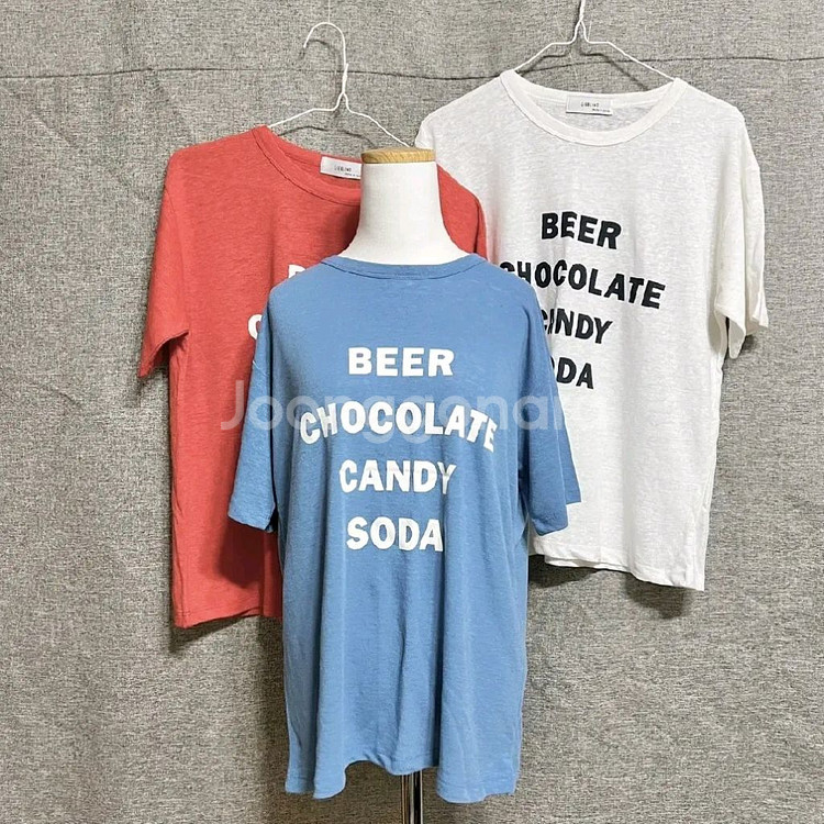 레터링 반팔 티셔츠 2장--4