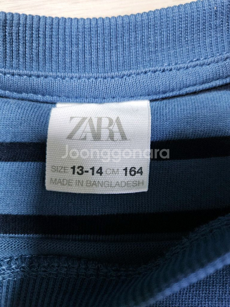 자라 zara 파란색 블루 스트라이프 긴팔티셔츠 맨투맨--2