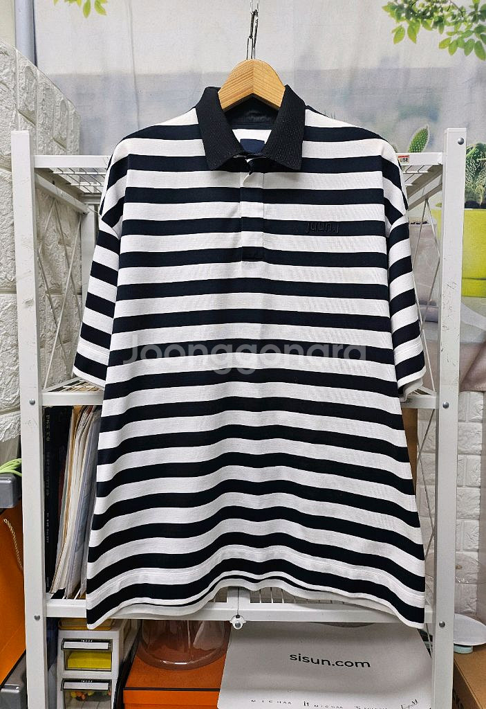 준지 남성반팔티 S 오버핏 스트라이프 ML85--0