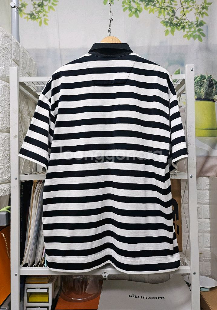 준지 남성반팔티 S 오버핏 스트라이프 ML85--1