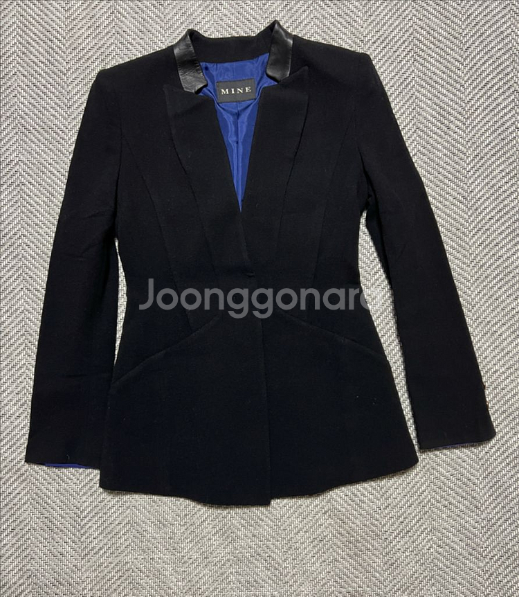 한섬 마인 MINE 블랙 트위드 자켓 정품--0