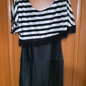 나시원피스에 쉬폰 덧댄 롱니트겸 원피스