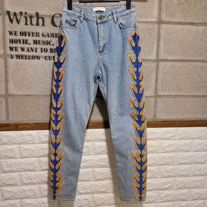 산드로 불꽃자수 청바지 36