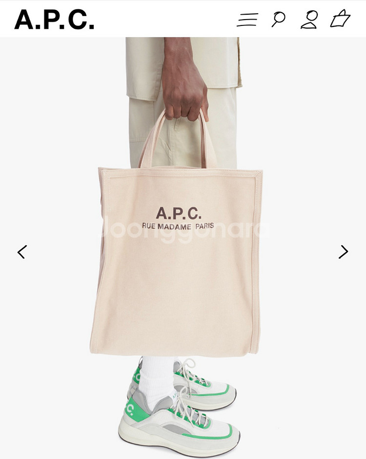 A.P.C 아페쎄 리쿠퍼레이션 아이보리 토트백--0