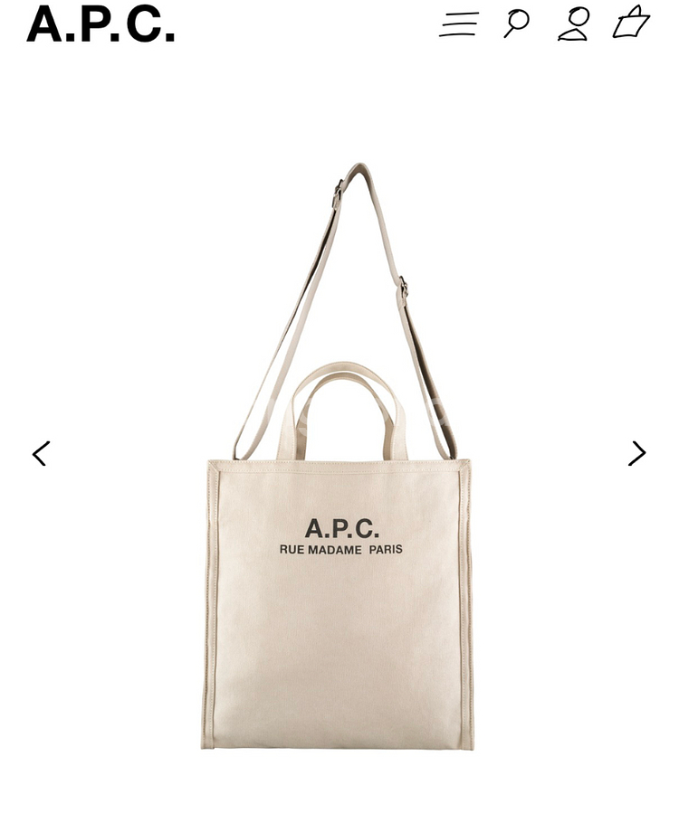 A.P.C 아페쎄 리쿠퍼레이션 아이보리 토트백--1