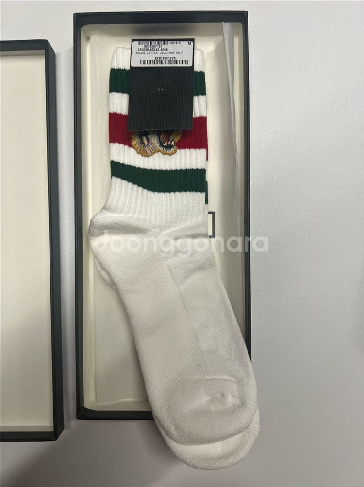 구찌 타이거 자수 양말 M 새제품--2