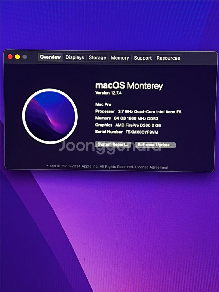 2013 맥프로 64g RAM, 1TB SSD 풀박스--1