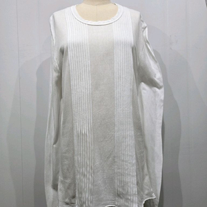 이세이미야케 화이트 핀턱 롱 슬리브 탑 긴팔 티셔츠