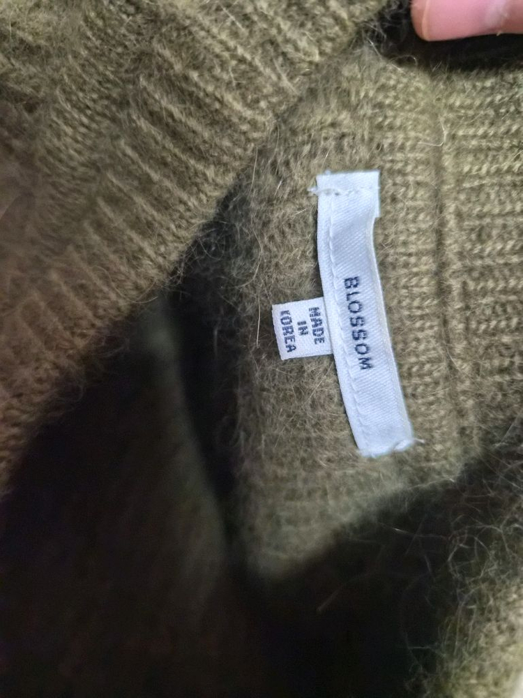 카키 블러썸 니트 프리사이즈--1