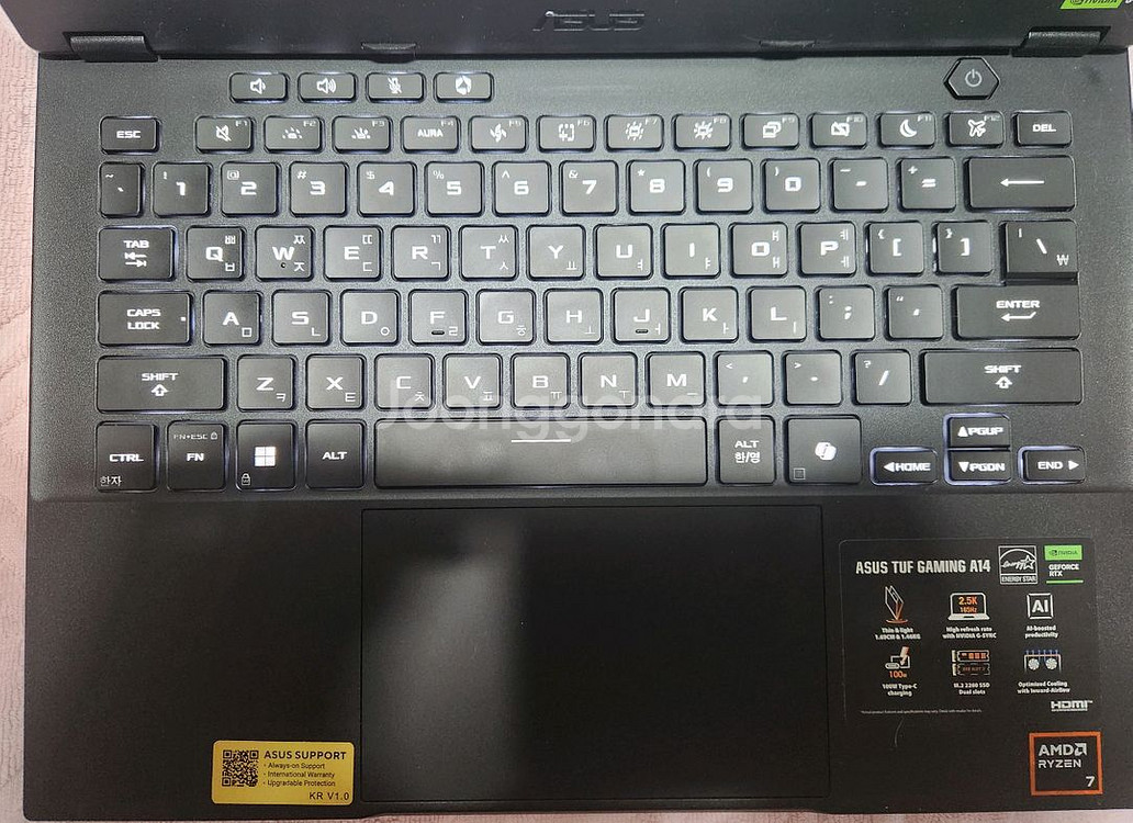 asus a14 tuf 라이젠 7 5060 팝니다--1
