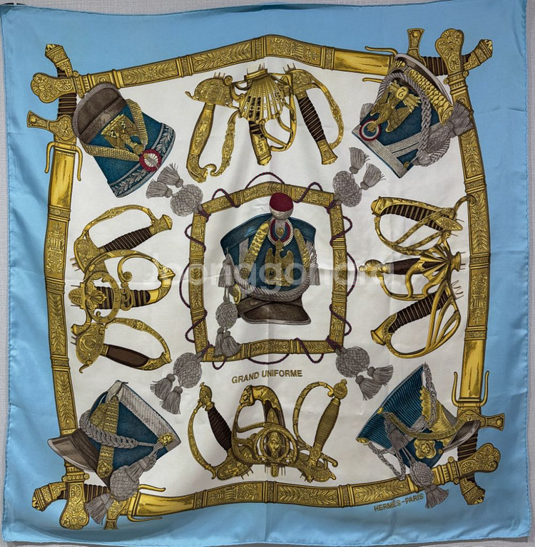 에르메스 실크 스카프 까레 90 GRAND UNIFOR--5