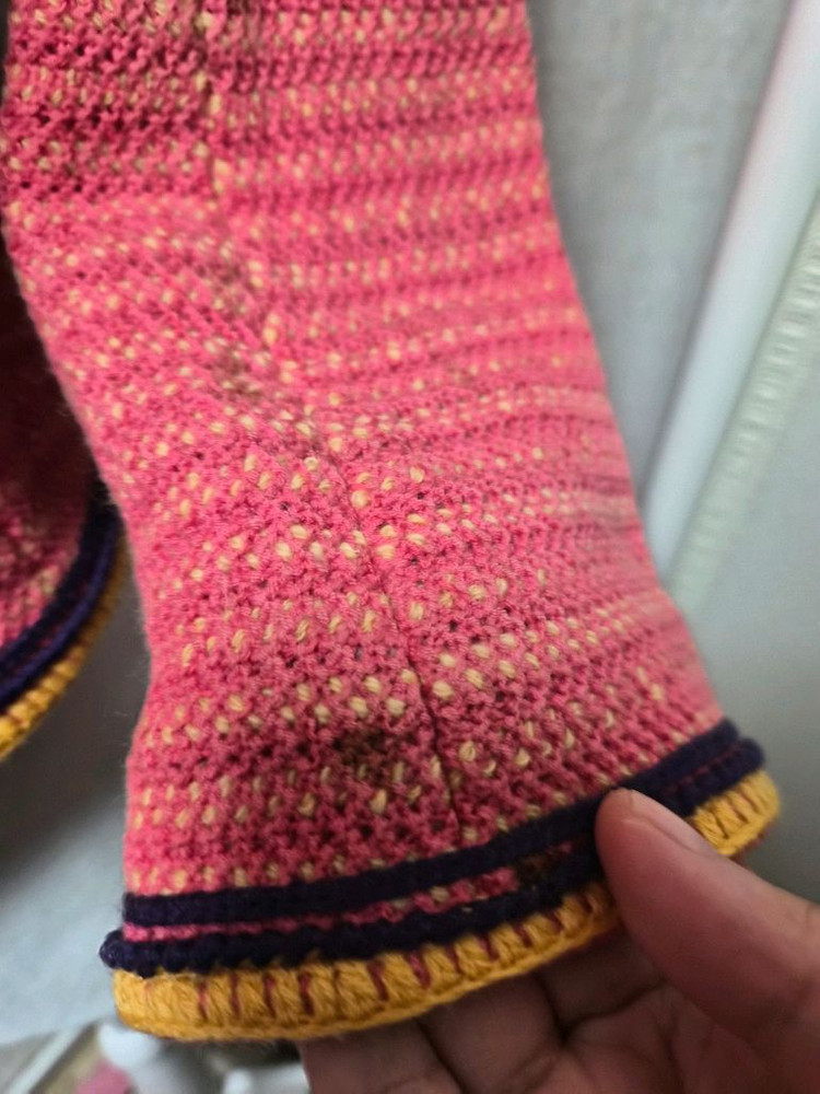 마인 핑크 트위드 배색자켓--2