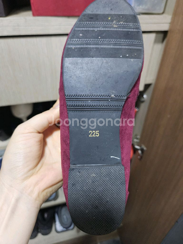 버건디 스웨이드 로퍼 225--5