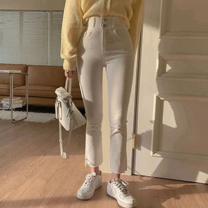 하이웨스트 투버튼 일자바지S