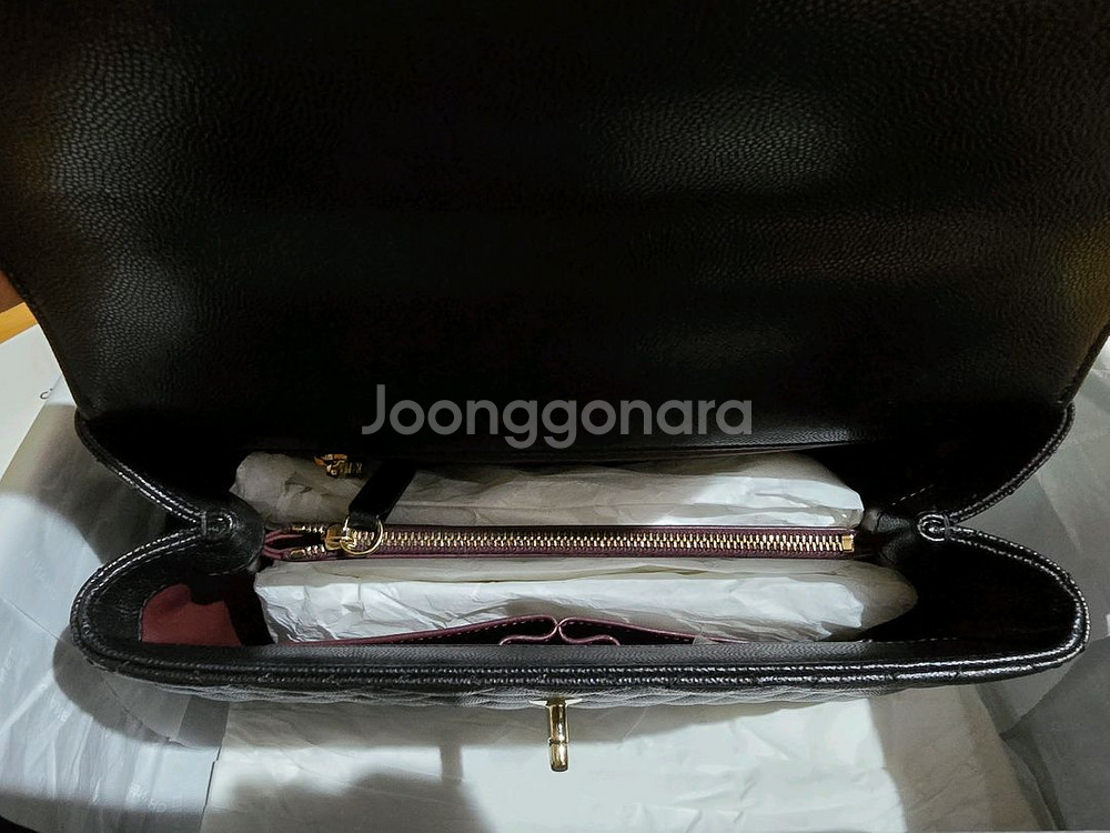 샤넬 코코핸들 블랙 캐비어 샴골 구미듐 현라지 내장칩--2
