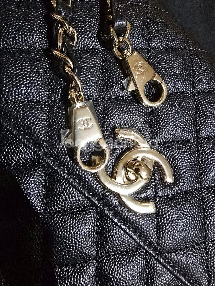 샤넬 코코핸들 블랙 캐비어 샴골 구미듐 현라지 내장칩--3