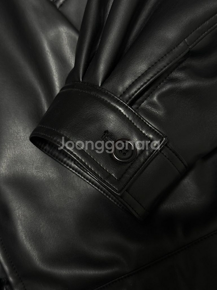 아모멘토 비건 레더 블루종 L사이즈--2