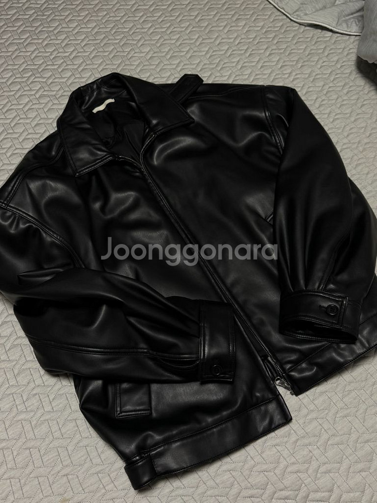 아모멘토 비건 레더 블루종 L사이즈--1