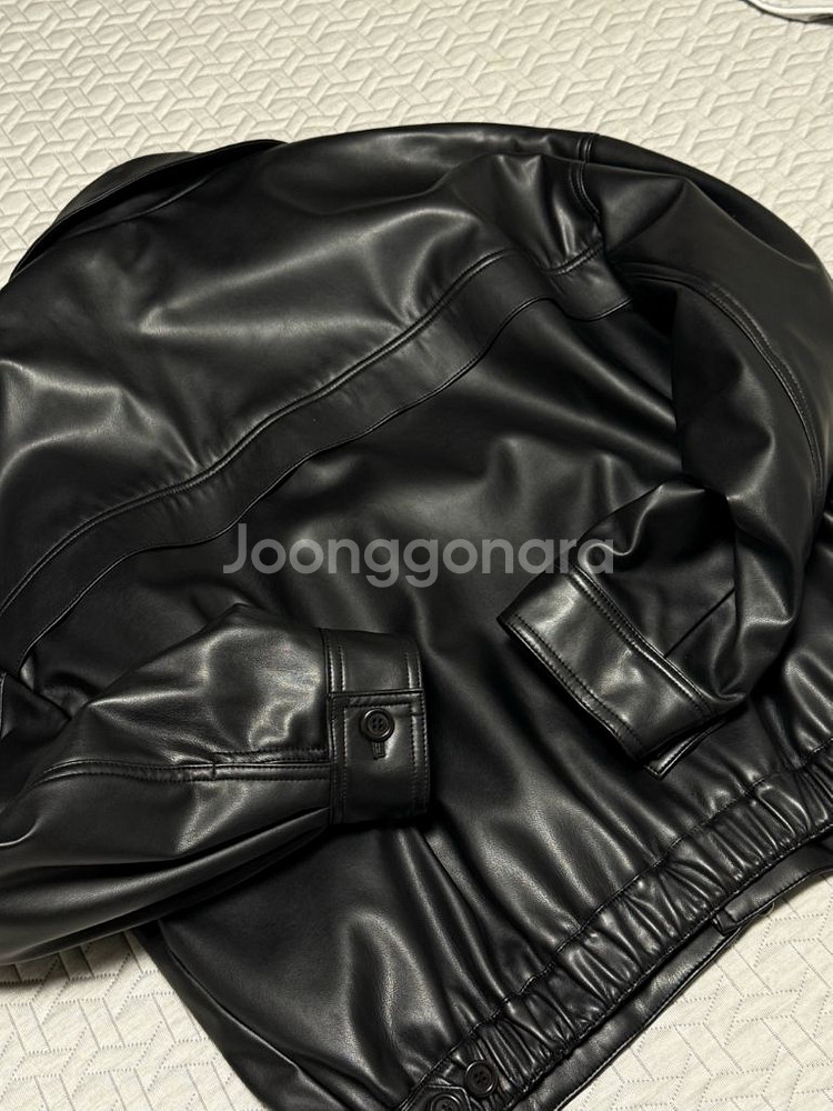 아모멘토 비건 레더 블루종 L사이즈--5