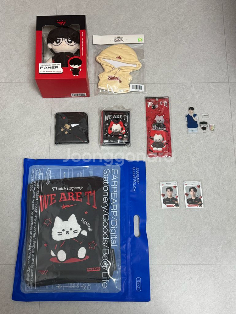 어프어프 라네즈 T1 페이커 인형 장바구니 포카 아크릴--0