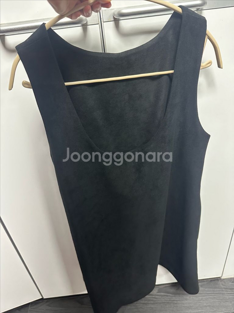 르바 스웨이드 미니 원피스 블랙--3