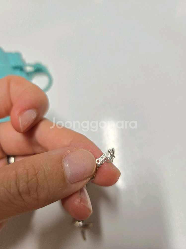 티파니 x목걸이 정품 은925 변색없음--2