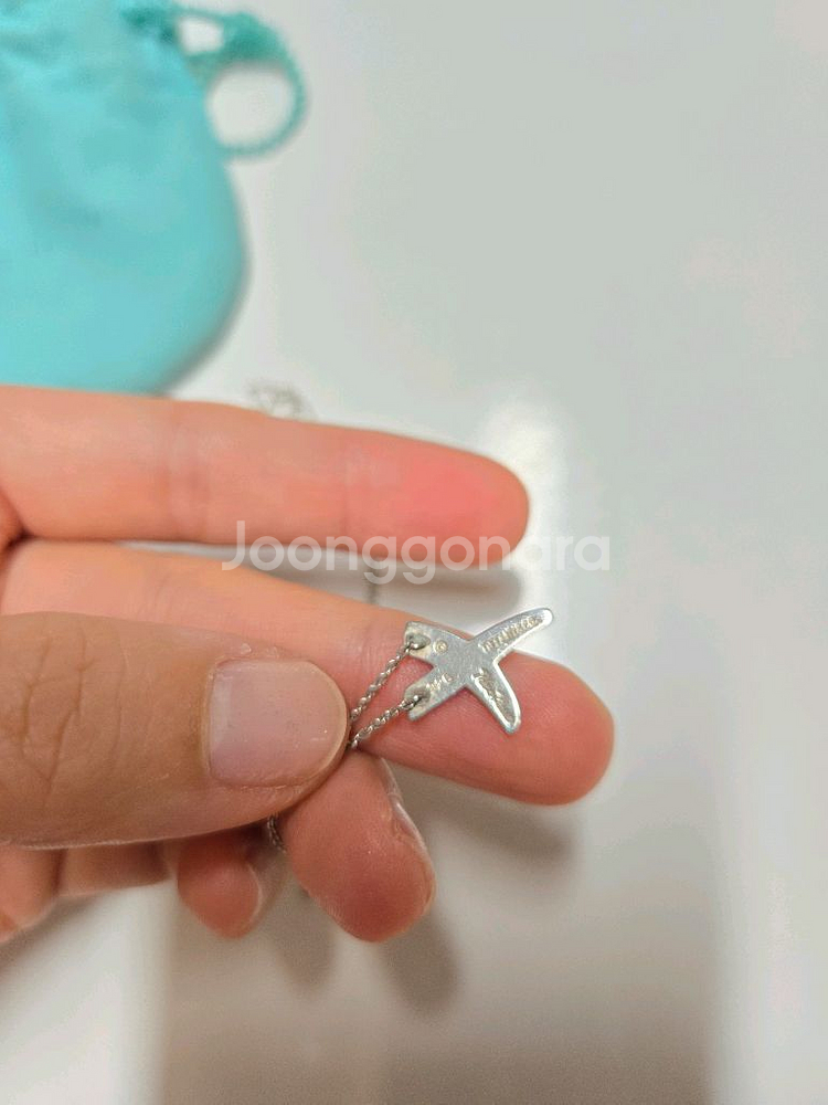 티파니 x목걸이 정품 은925 변색없음--3