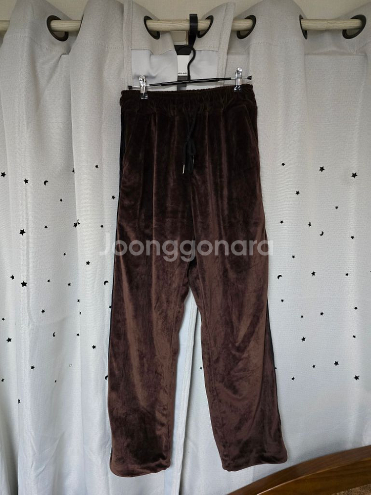 벨벳 버건디 사이드라인 블랙 팬츠 (free)--0