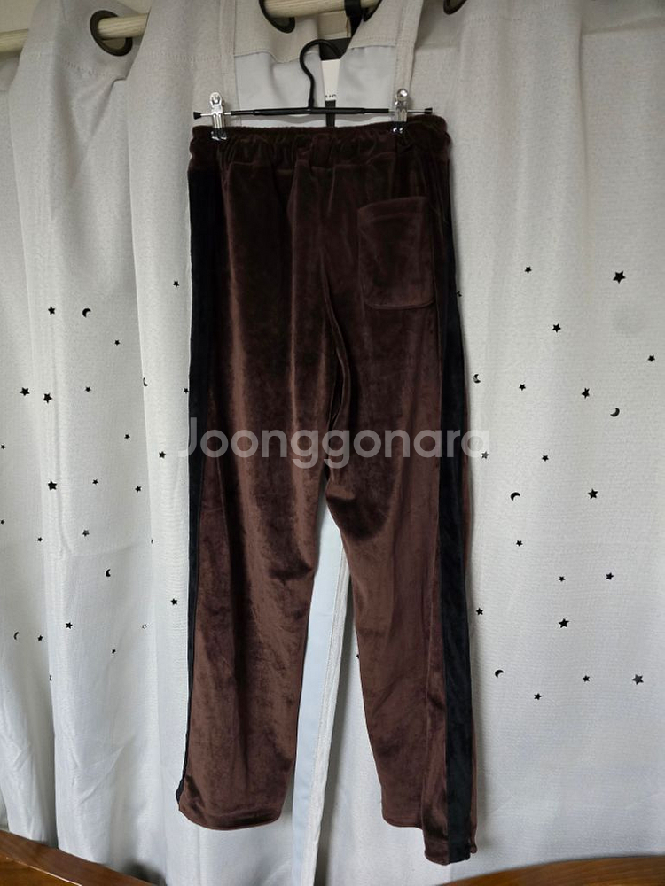 벨벳 버건디 사이드라인 블랙 팬츠 (free)--2