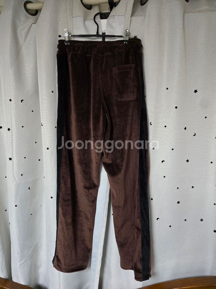 벨벳 버건디 사이드라인 블랙 팬츠 (free)--3