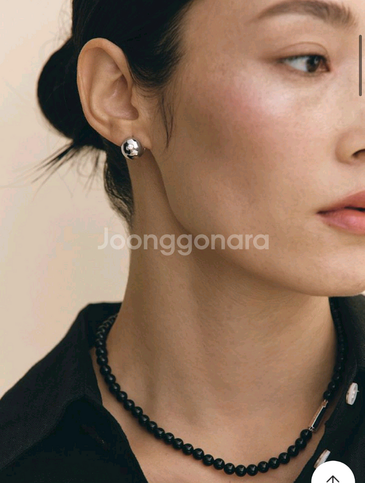 이에르로르 샴페인 풀문 실버 포인트 원터치 귀걸이--0