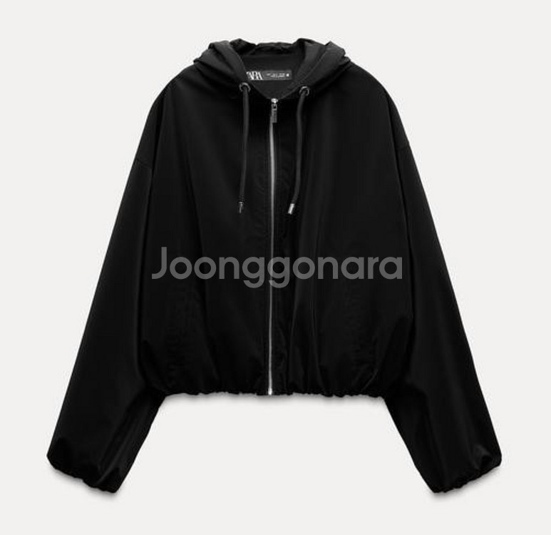 ZARA 자라 후드 점퍼 S 블랙--2