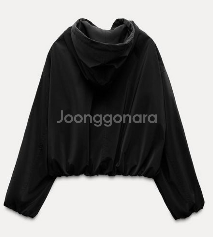 ZARA 자라 후드 점퍼 S 블랙--3