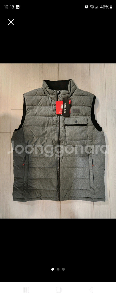 코오롱인더스트리 남성 패딩 조끼 95(M~L) 택안띤--0