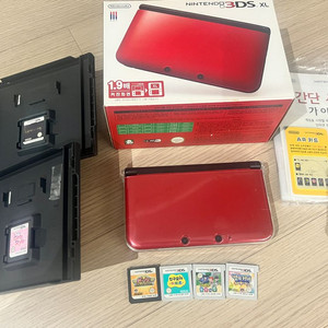 닌텐도 3DS XL 레드 + 튀동숲 등 게임칩 세트