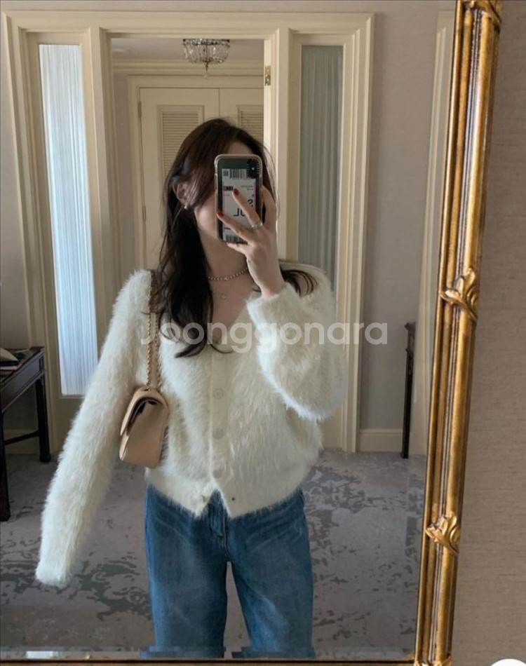 [Free] 아이보리 모헤어 가디건, 앙고라 끈나시--1