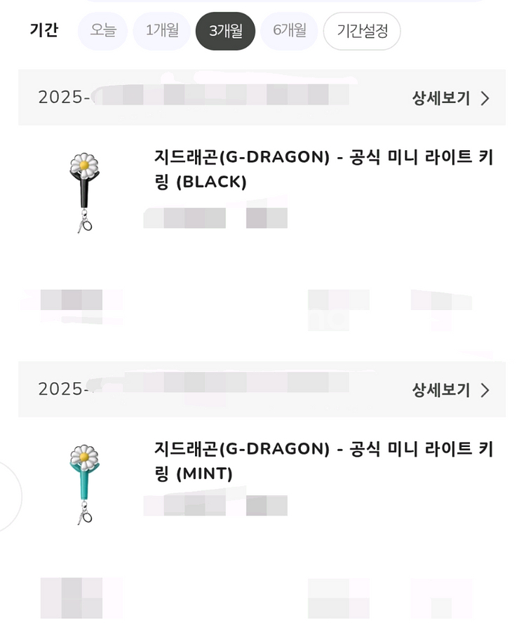 지드래곤 미니 라이트 키링 블랙/민트 세트(2개)--0