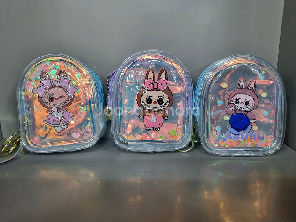 라부부 홀로그램 워터 파우치 키링 동전지갑 다용도 미니--3