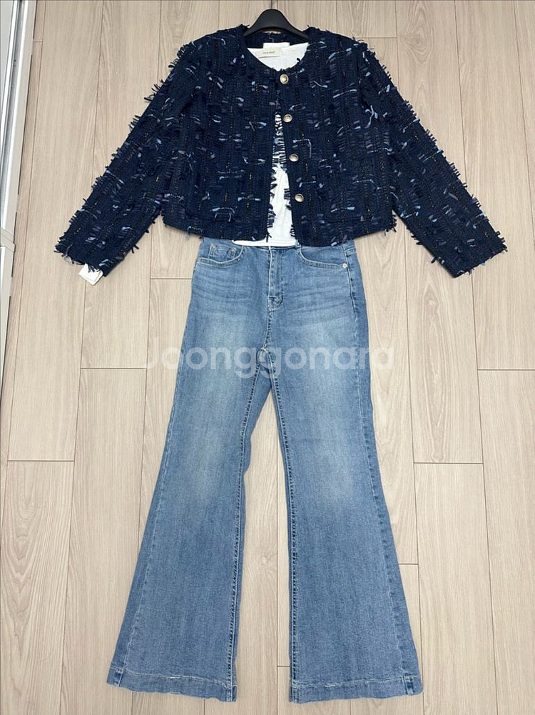 투버튼 부츠컷 청바지 S (새상품)--3